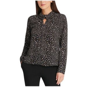 DKNY | Confetti Print Twist Neck Top, NWT